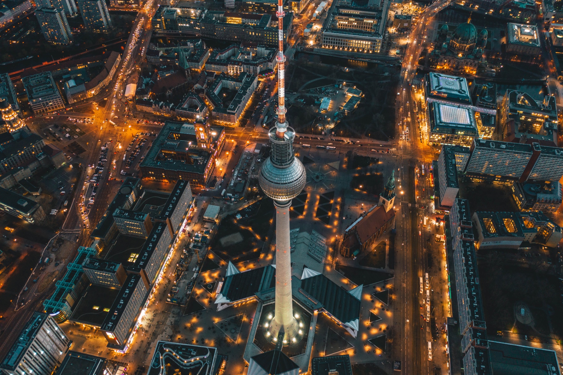 Berlin TV Tower at night — Acronym Europe headquarters
